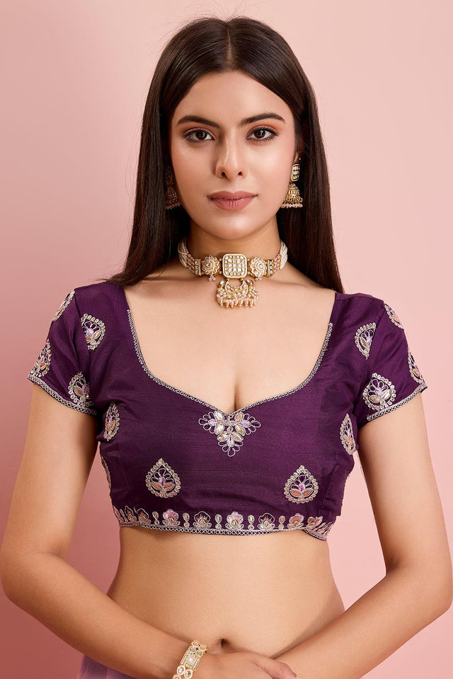 Pink Georgette Embroidered Saree (ACY6731)