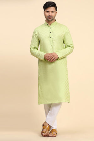 Pista Cotton Woven Long Kurta (ACY6852)