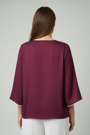 Purple Solid Silk Short Kurti (ACY8197)