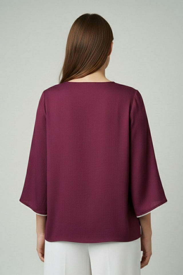 Purple Solid Silk Short Kurti (ACY8197)