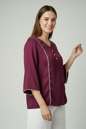 Purple Solid Silk Short Kurti (ACY8197)