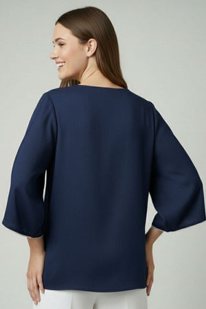 Blue Solid Silk Short Kurti (ACY8198)