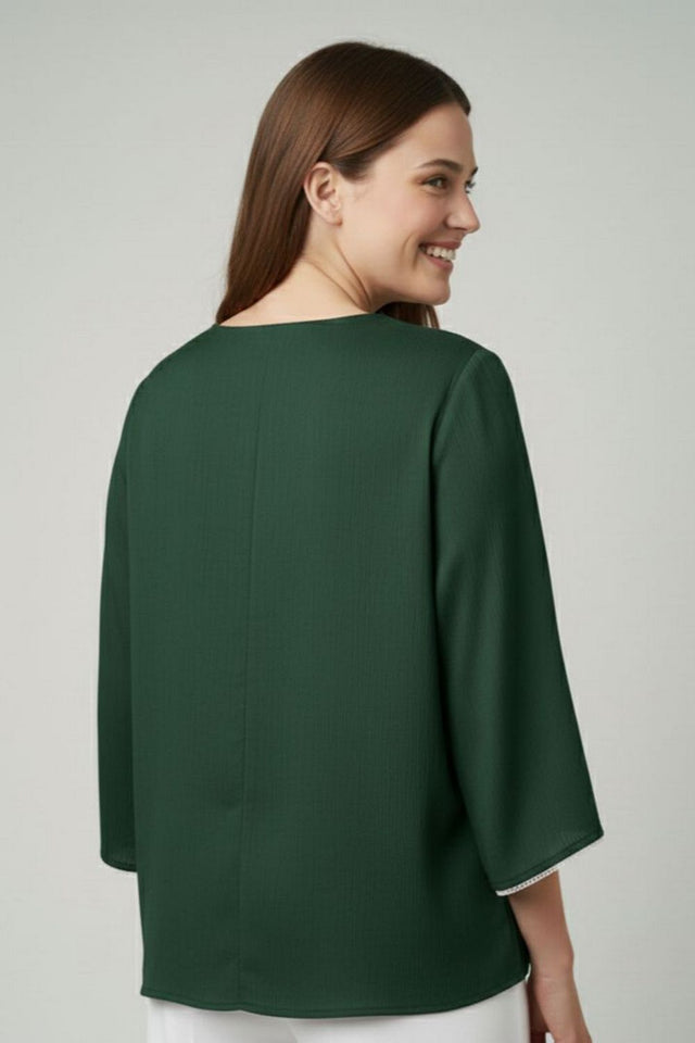 Green Solid Silk Short Kurti (ACY8199)