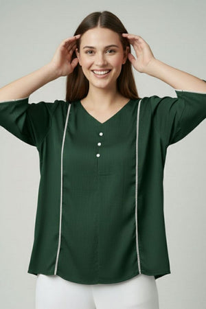 Green Solid Silk Short Kurti (ACY8199)