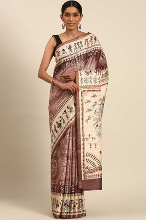 Red Printed Cotton Saree (ACZ4125)