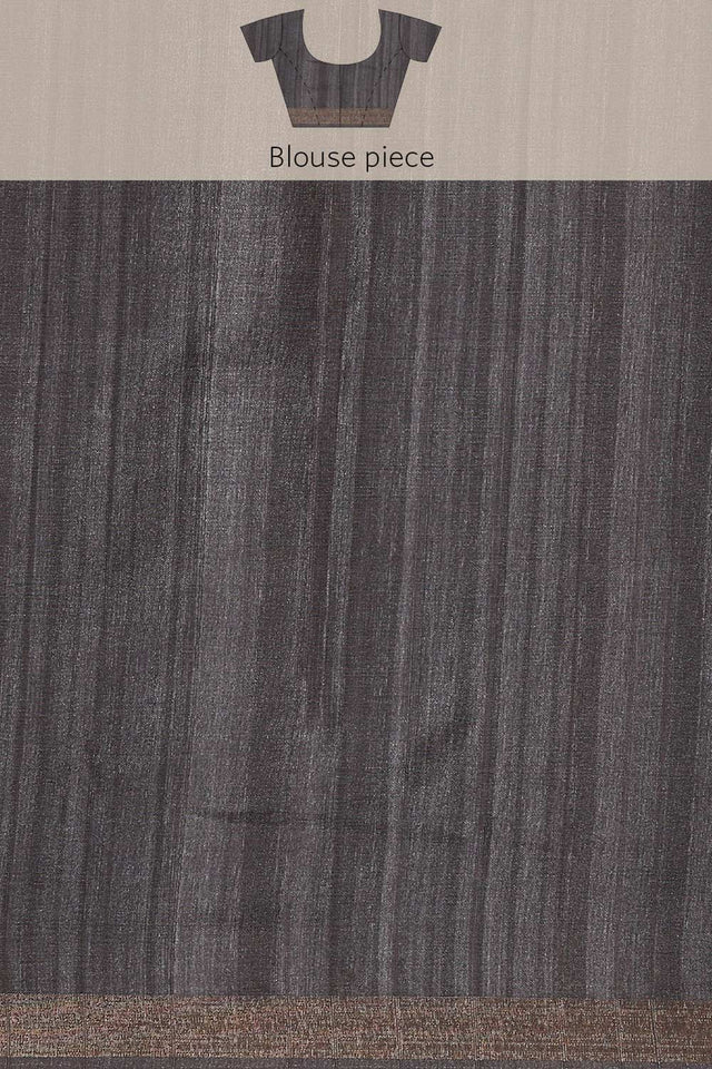 Grey Printed Cotton Saree (ACZ4126)