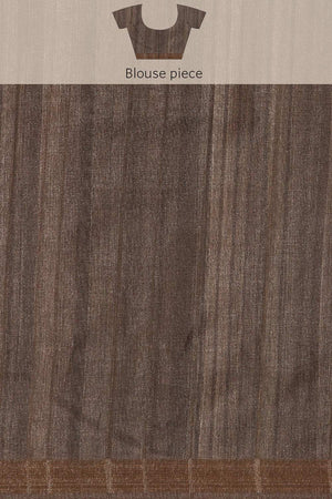 Brown Printed Cotton Saree (ACZ4127)
