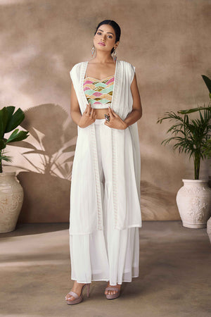 Multi-Color Printed Georgette Co-Ord Set