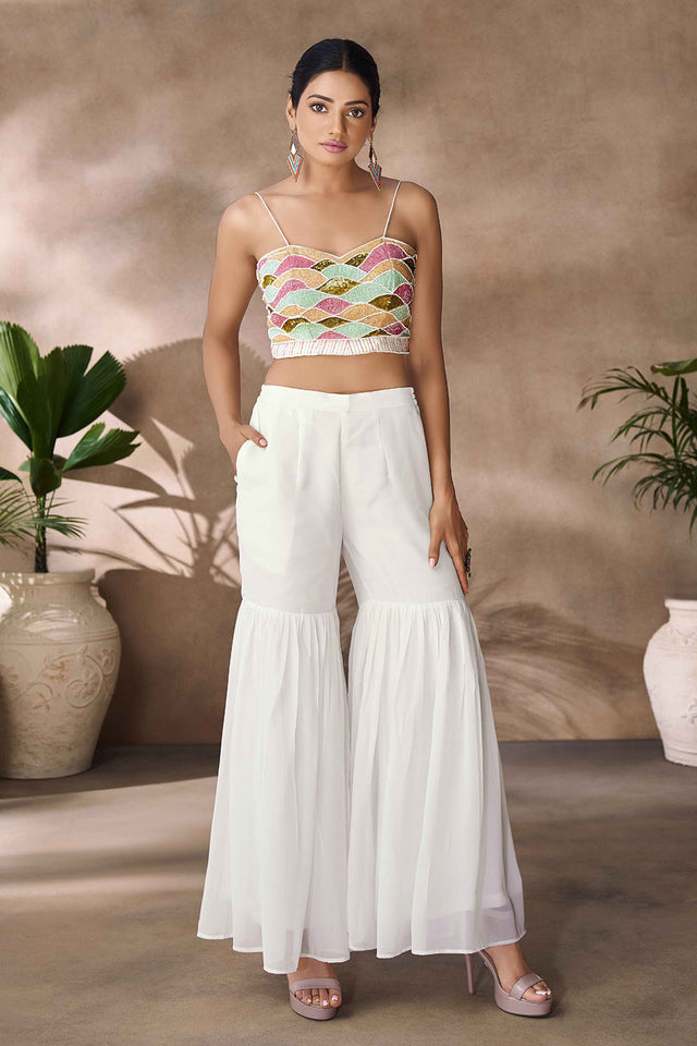 Multi-Color Printed Georgette Co-Ord Set