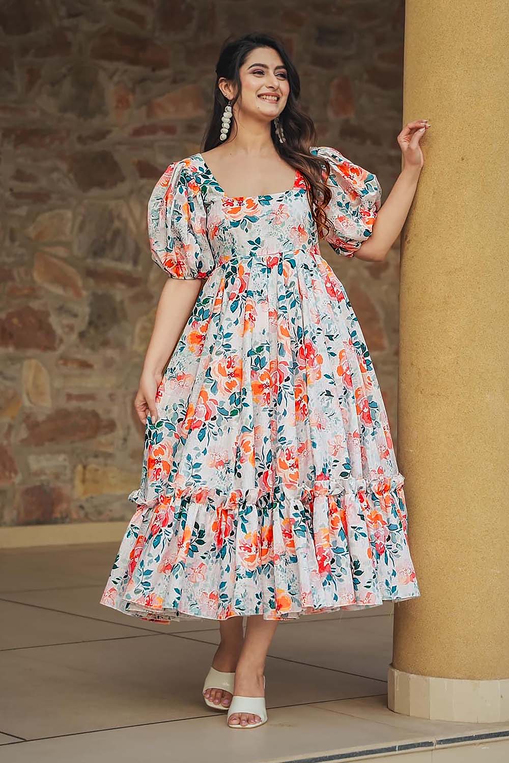 rayon embroidered dresses Hand-Embroidered Rayon Sundress in Grey Blue from Bali