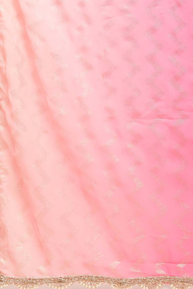 Pink Printeded Crepe Kurti Pant Set (ACZ6369)