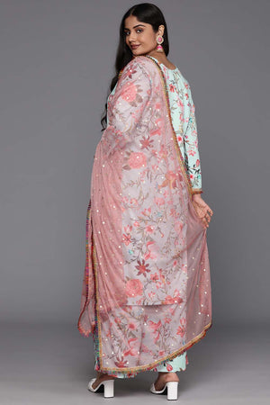 Multi-Color Floral Printed Crepe Kurti Pant Set (ACZ6373)