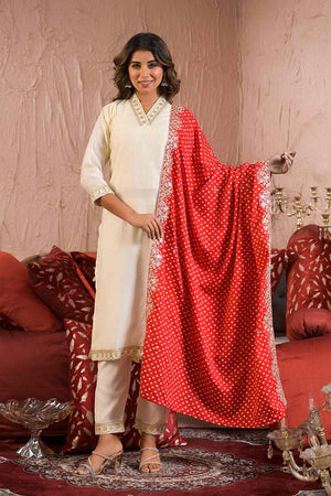 White Solid Rayon Kurti Pant Set