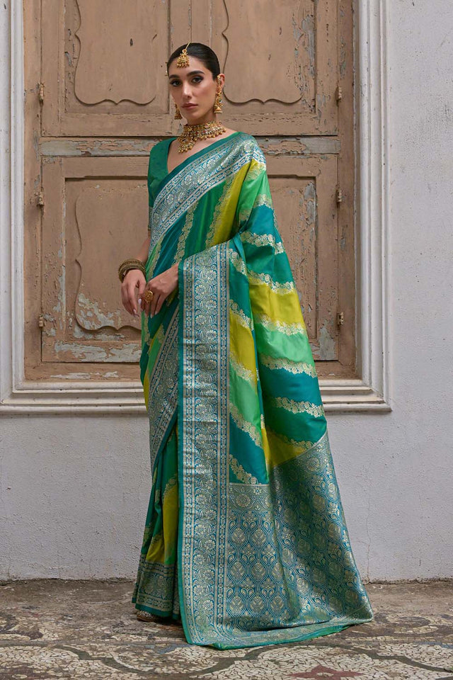 Green Woven Silk Saree