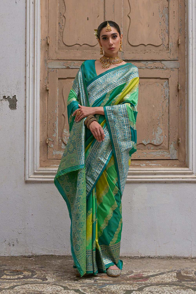 Green Woven Silk Saree