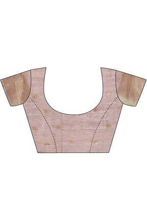 Brown Jacquard Woven Linen Cotton Saree