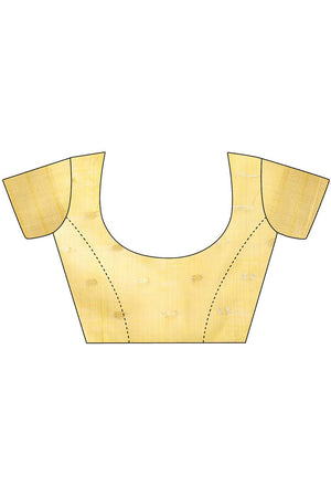 Yellow Jacquard Woven Linen Cotton Saree