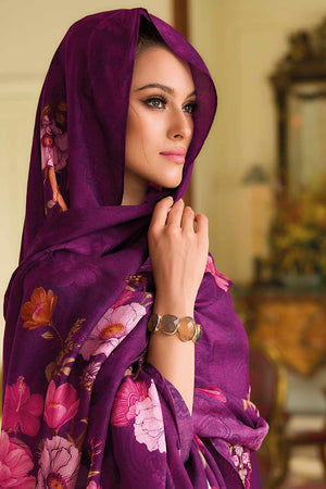 Violet Solid Silk Anarkali Suit Set (ACZ7624)