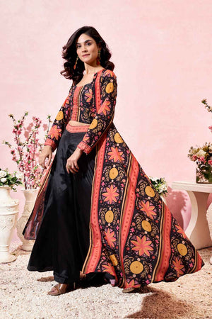 Multi-Color Floral Printed Crepe Co-Ord Set (ACZ7969)