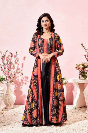 Multi-Color Floral Printed Crepe Co-Ord Set (ACZ7969)
