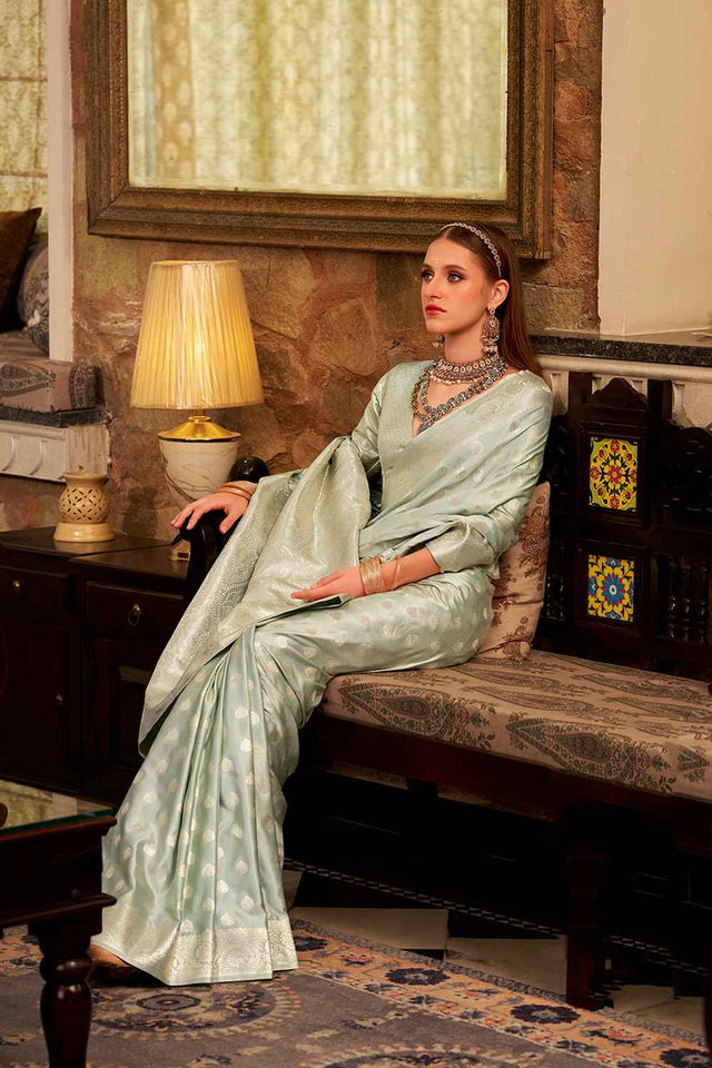 Blue Woven Silk Saree (ACZ8025)