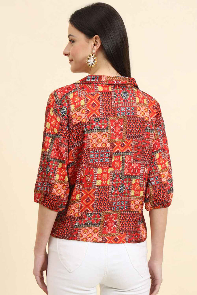 Multi-Color Printed Cotton Blend Tops & Tunics (ACZ8111)