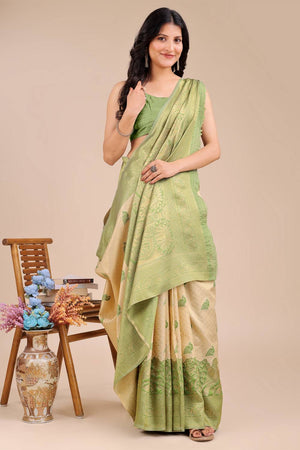 Light Green Woven Banarasi Silk Saree