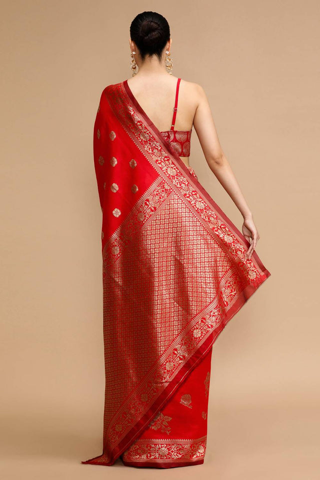 Red Woven Silk Saree