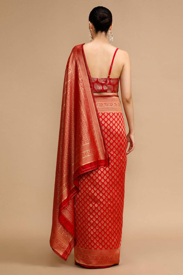 Red Woven Silk Saree