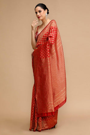 Red Woven Silk Saree
