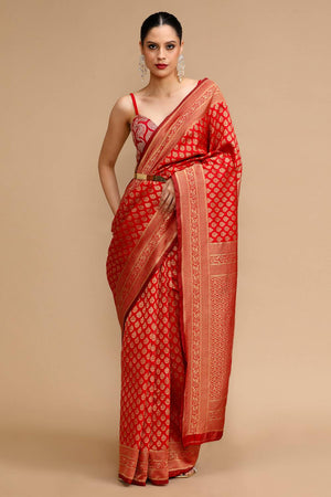 Red Woven Silk Saree