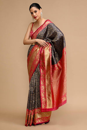 Blue Woven Silk Saree