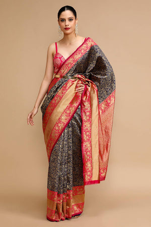 Blue Woven Silk Saree