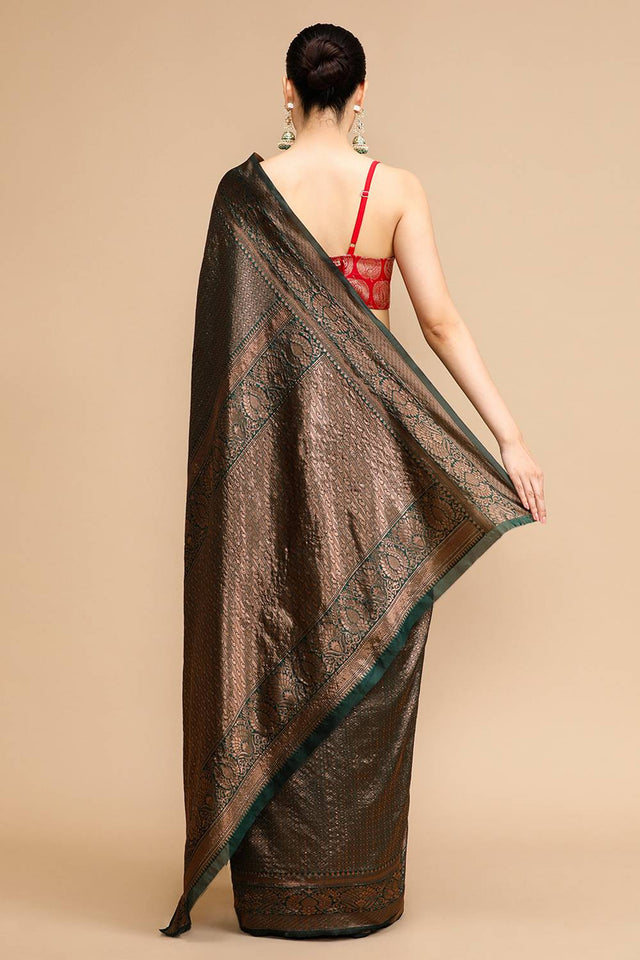 Black Woven Silk Saree