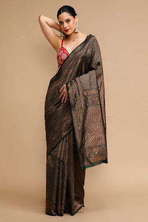 Black Woven Silk Saree