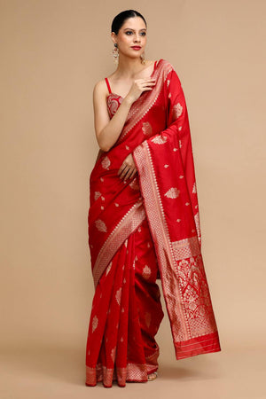 Red Woven Silk Saree