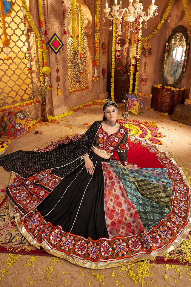 Multi Color Embroidered Rayon Lehenga