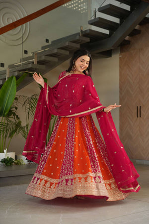 Pink Embroidered Georgette Gown