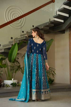 Rama Embroidered Georgette Gown