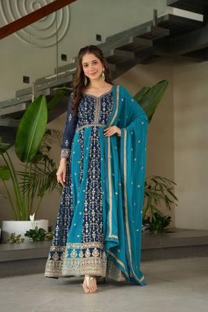 Rama Embroidered Georgette Gown