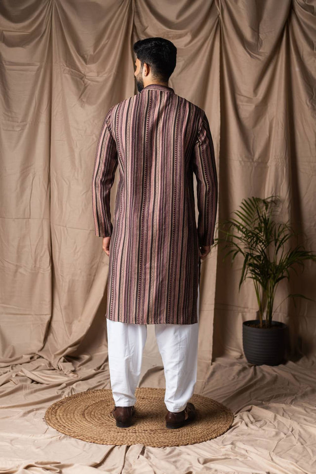 Multi Color Printed Modal Silk Men's Kurta Sets