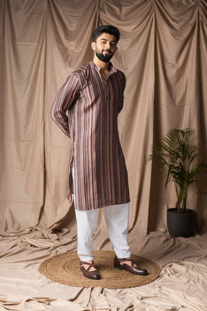 Multi Color Printed Modal Silk Men's Kurta Sets