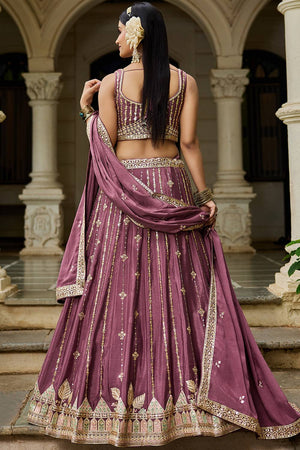 Multi Color Sequin with Embroidered Georgette Lehenga (ACZ9918)