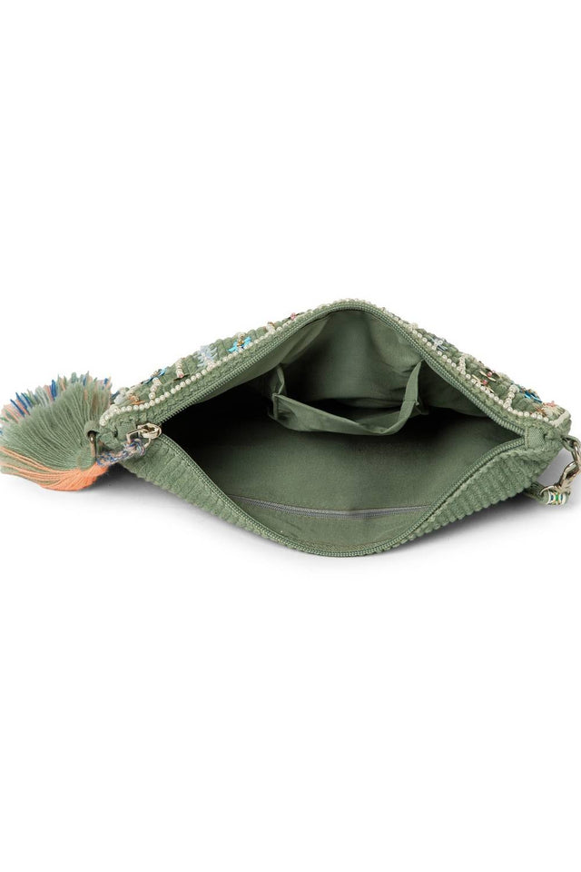 Multi Color Sequined Canvas Sling Bag