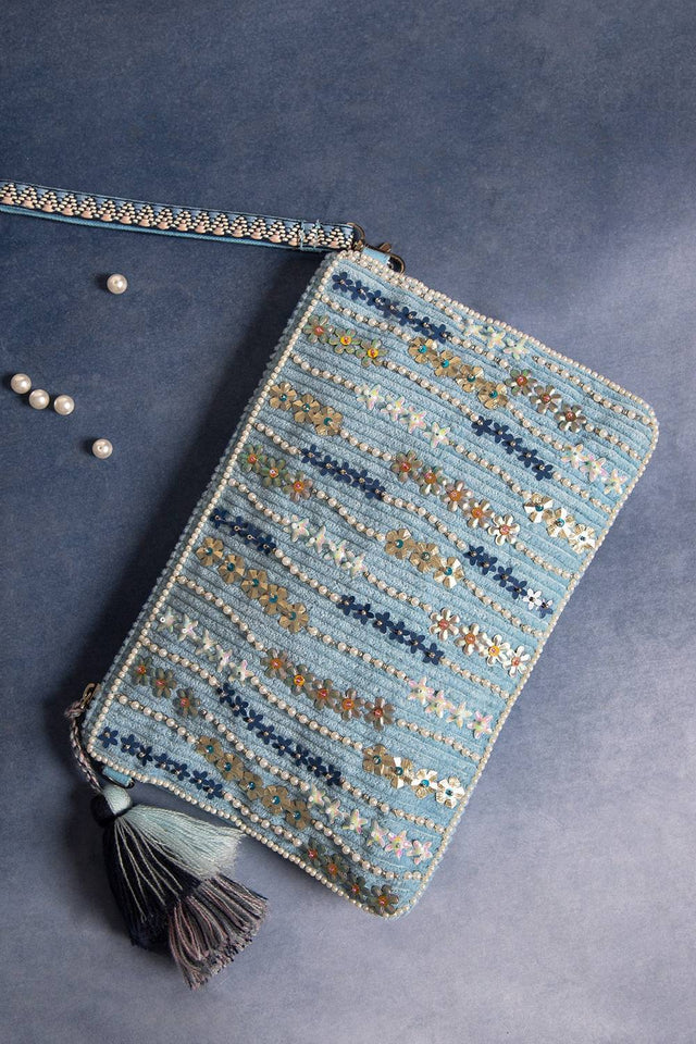 Multi Color Sequined Canvas Sling Bag