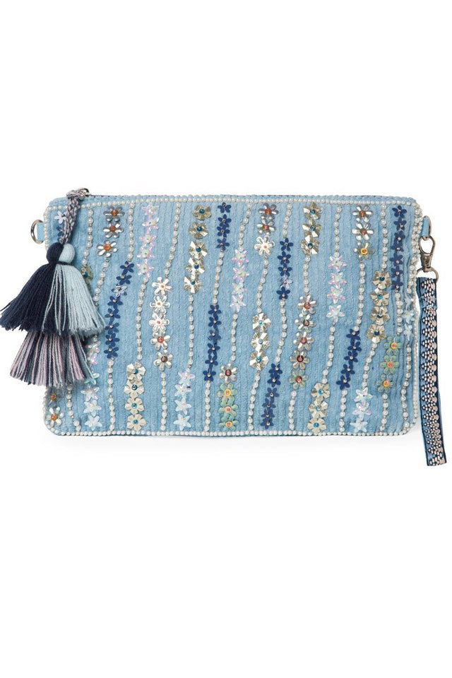 Multi Color Sequined Canvas Sling Bag