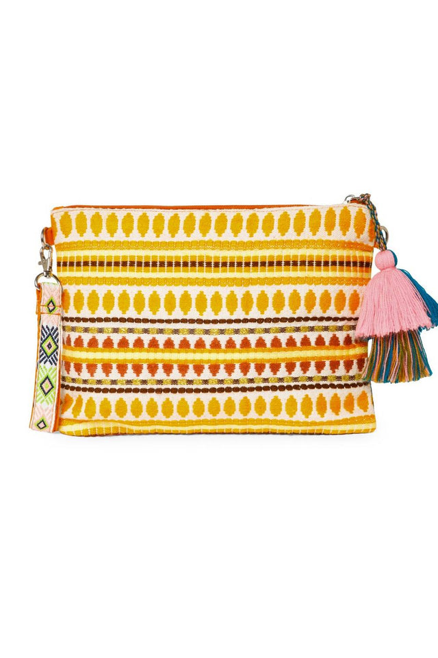 Multi Color Embroidered Jacquard Sling Bag
