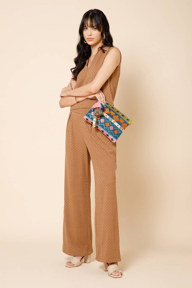 Multi Color Embroidered Jacquard Sling Bag