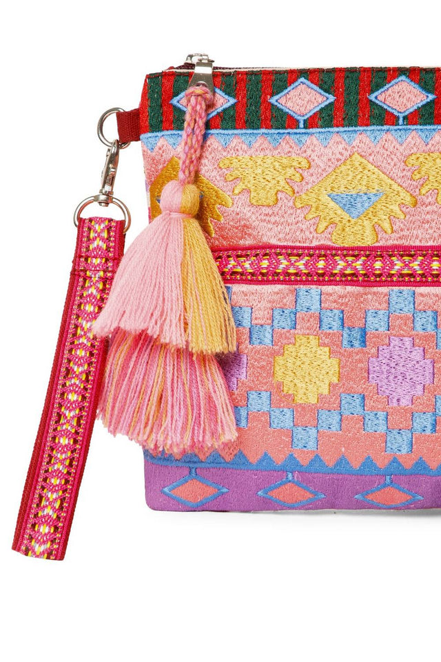Multi Color Embroidered Jacquard Sling Bag