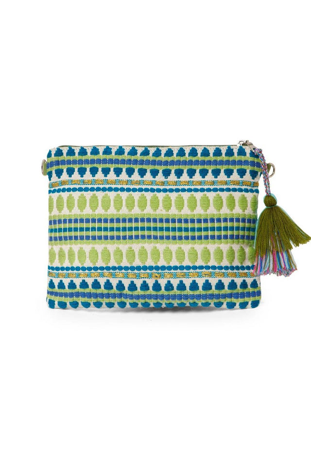 Multi Color Embroidered Jacquard Sling Bag